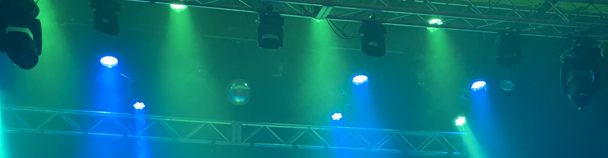 blue and green theater stage lights Harrisburg